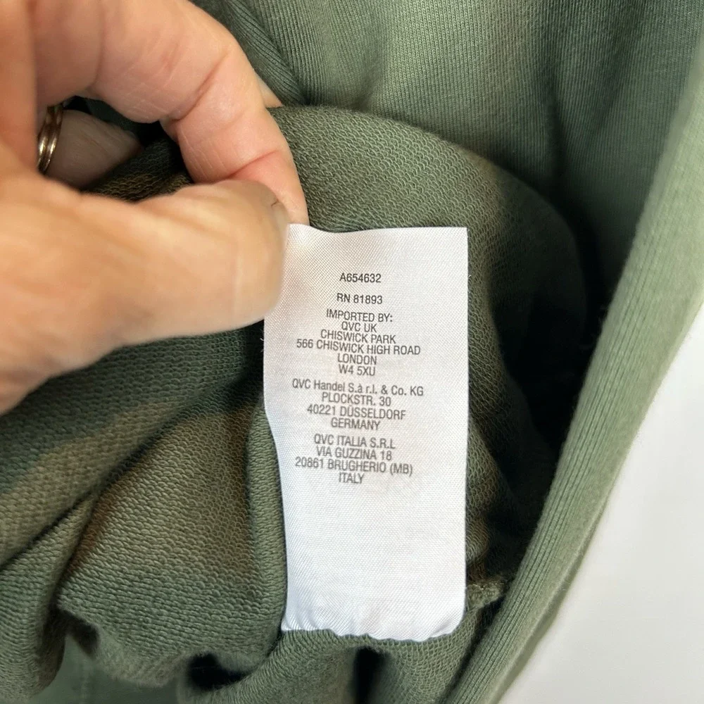 D & Co Jacket Womens 2X Green Full Zip Zip Cotton Active Casual Comfort Layer